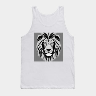 Pop Lion (Black and White) Tank Top